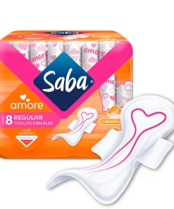 Toallas Femeninas Saba Amore Regular con Alas 8 piezas